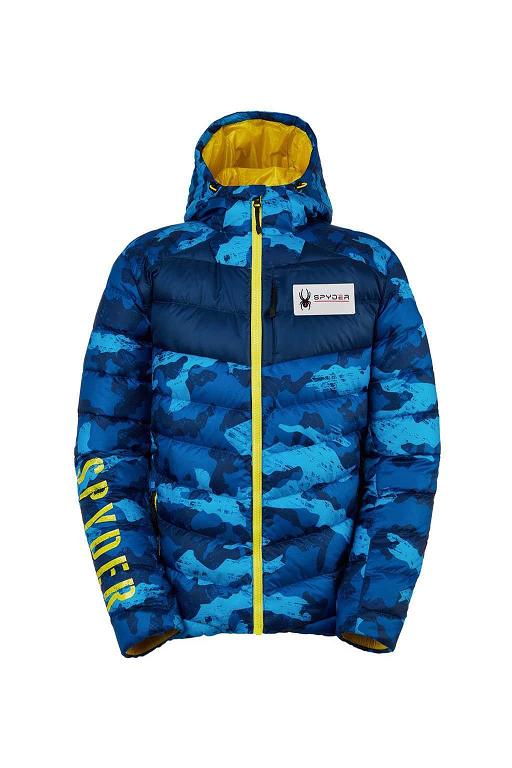 Chaqueta de plumón Spyder Team Timeless Azules Camuflados Para Hombre Mexico MX95470